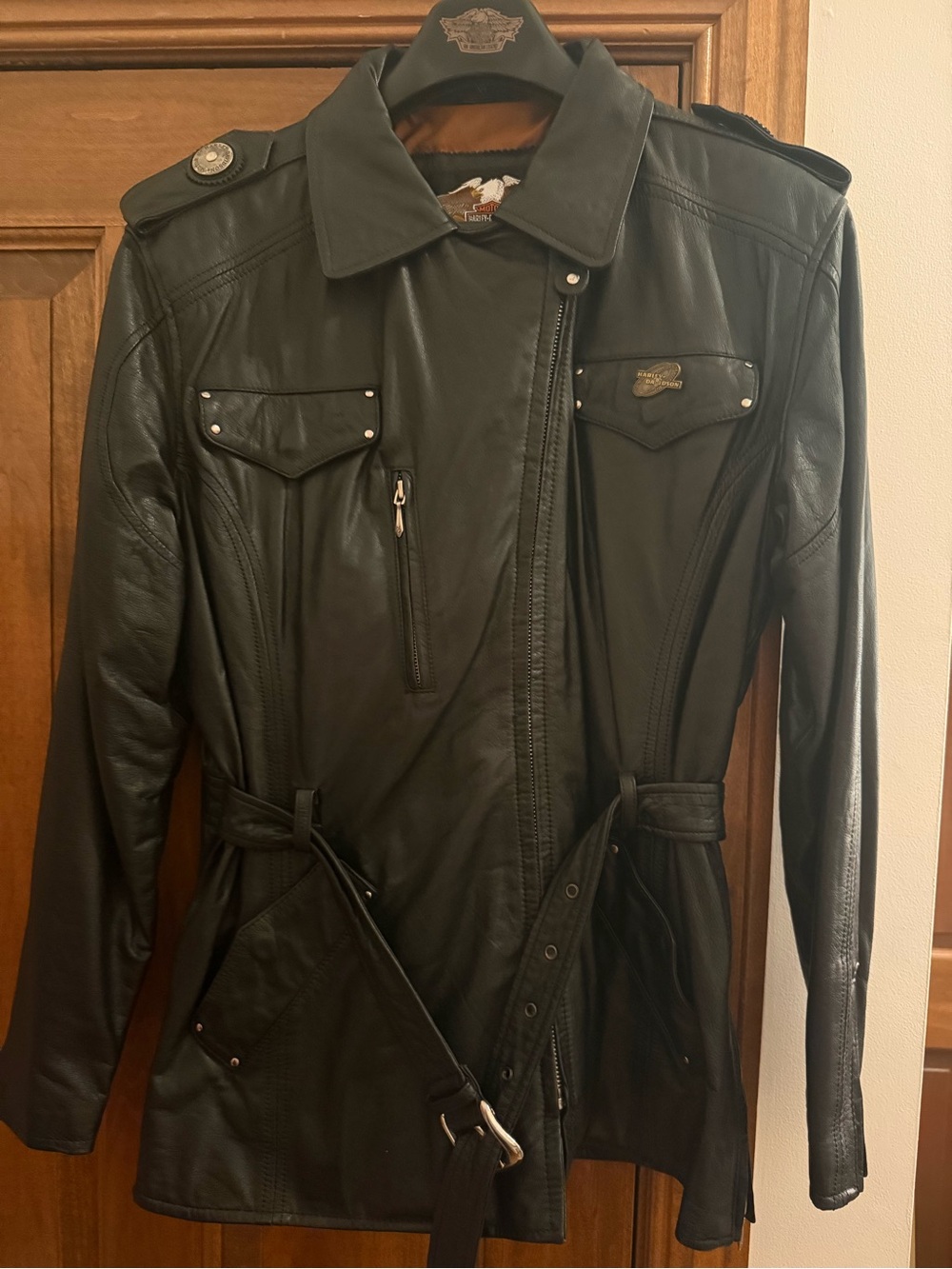 Harley-Davidson Black Leather Belted Women's Jacket